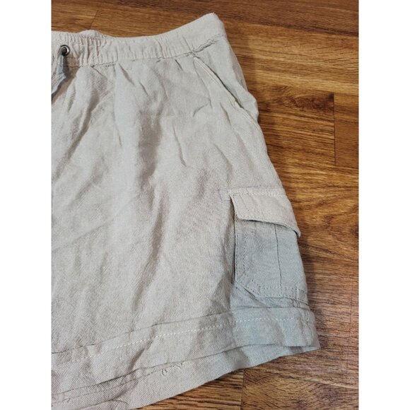 "Dash" Women's Linen Blend Beige Shorts Size Medium Preppy Summer Boho Pull On - Picture 2 of 5